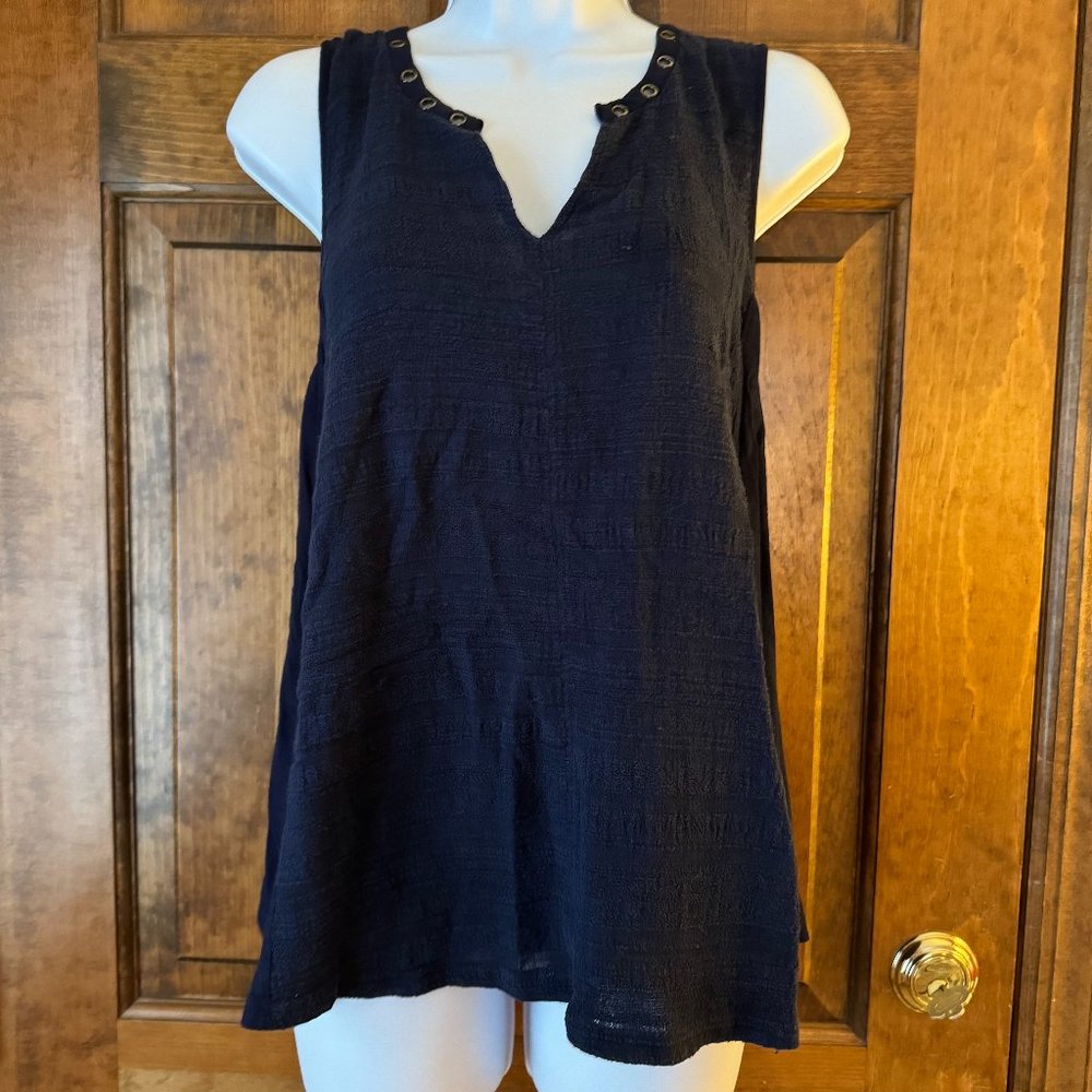 Cable & Gauge Navy Blue Sleeveless Tunic w/Circle Rivets Large
